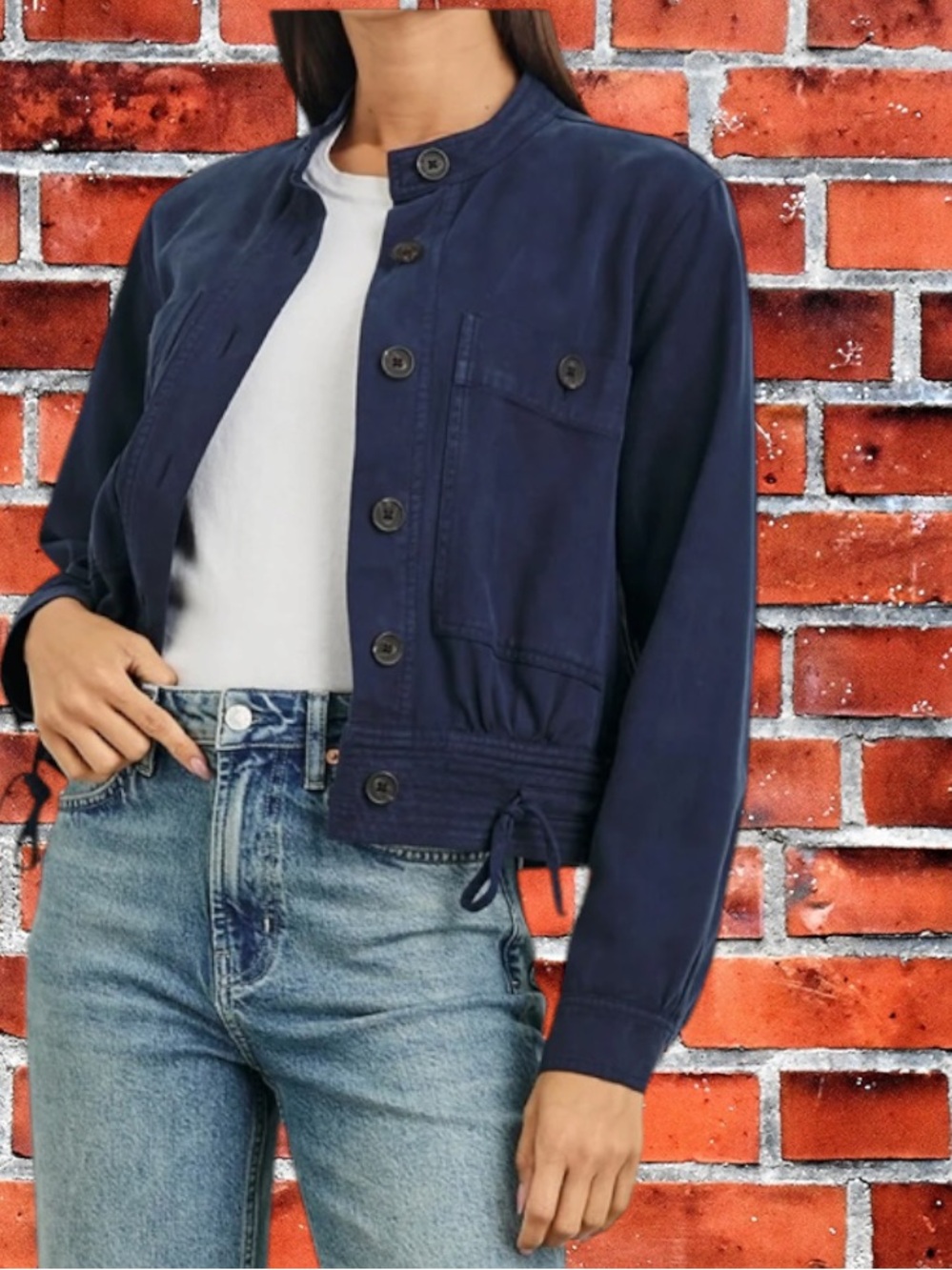 RAILS ALMA MILITARY INSPIRED JACKET NAVY BLUE OVERSIZED XXS